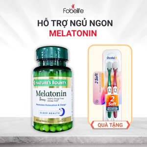 Viên Uống MelaTonin 5mg Fobe Giúp Điều Hòa, Cải Thiện Giấc Ngủ NN - Lọ 60v