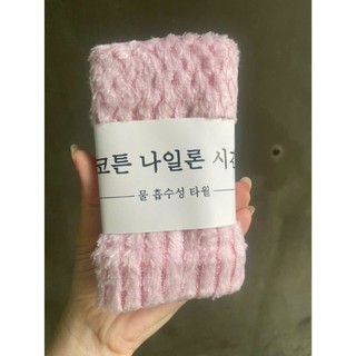 Combo 3 [Mẫu mới] Khăn mặt lông cừu Hàn Quốc vân nổi, sợi Microfiber cao cấp, kích thước 50x30cm