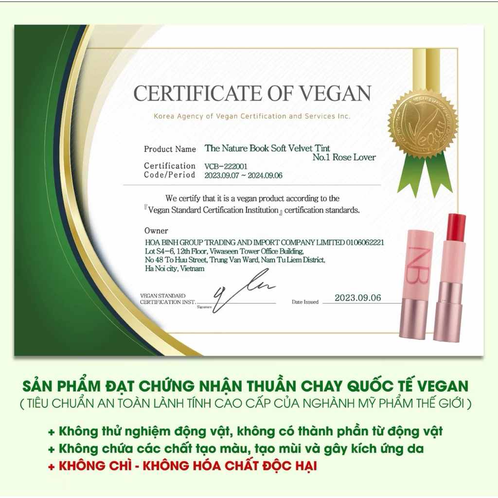 Son Dưỡng Môi Thuần Chay Son dưỡng Căng Mọng, Mềm Môi, The Nature Book Chính Hãng 4g