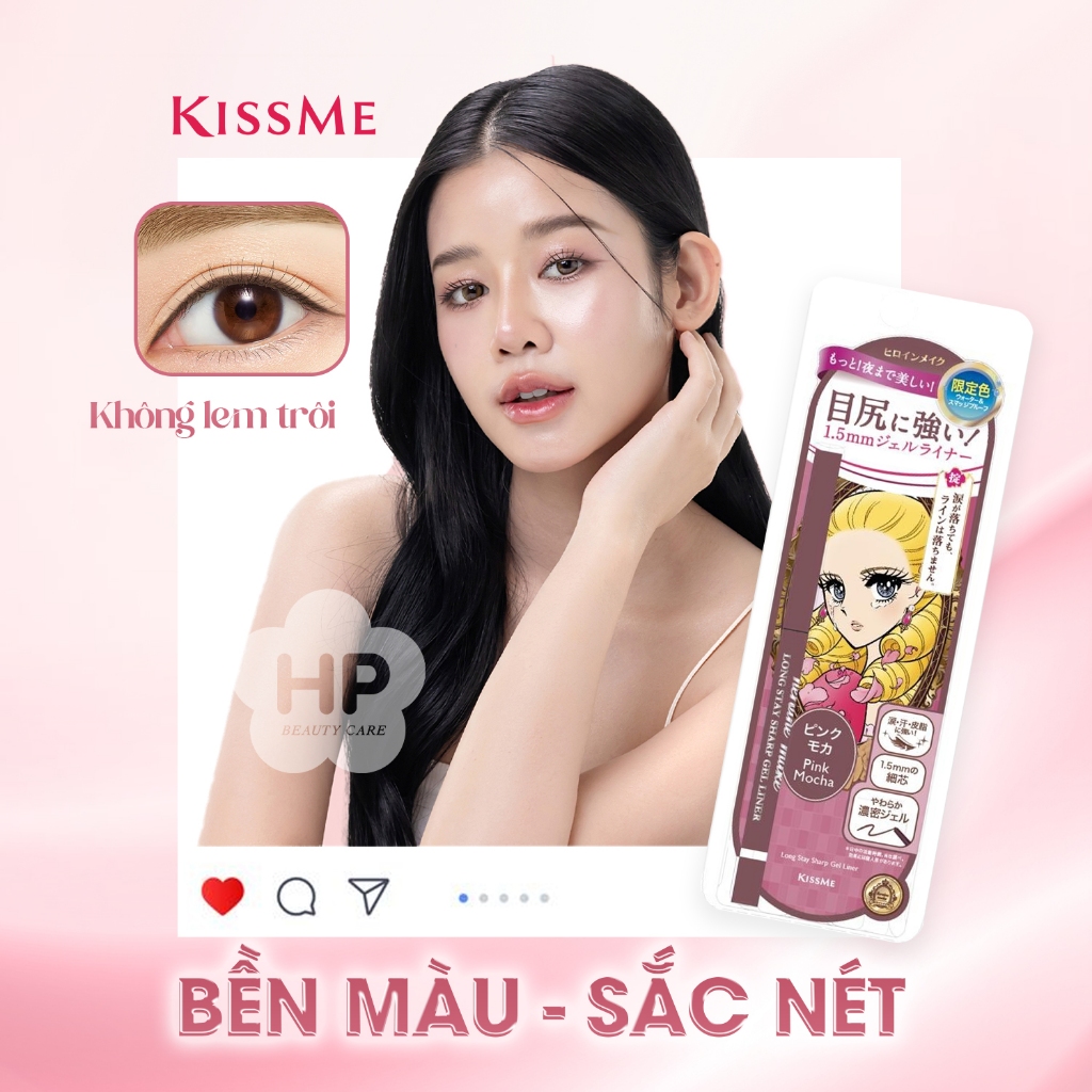 Bút Chì Gel Kẻ Mắt Kissme Heroine Make Long Stay Sharp Gel Liner N(Phiên Bản Giới Hạn-Hồng Mocha 50)