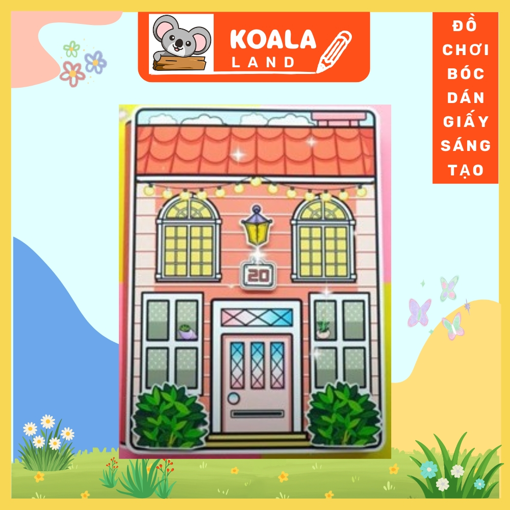Đô chơi giấy, đồ chơi thủ công Ngôi nhà táo đỏ toca boca búp bê giấy cady home paper
