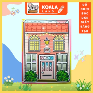 Đô chơi giấy, đồ chơi thủ công Ngôi nhà táo đỏ toca boca búp bê giấy cady home paper