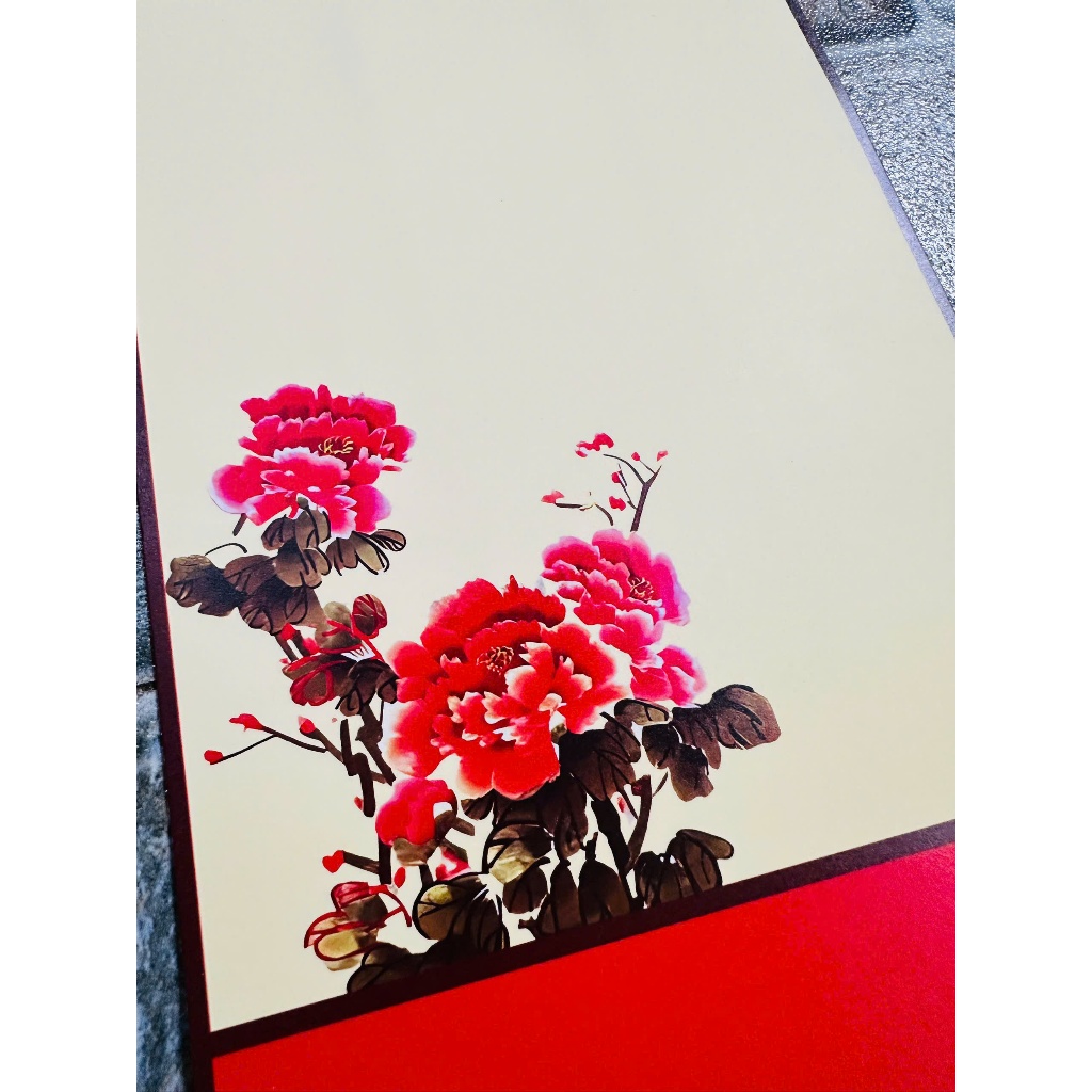 Giấy viết thư pháp, giấy ốp, giấy mỹ thuật 20x54cm in tranh giá rẻ viết sự kiện sét 10 tờ có nẹp