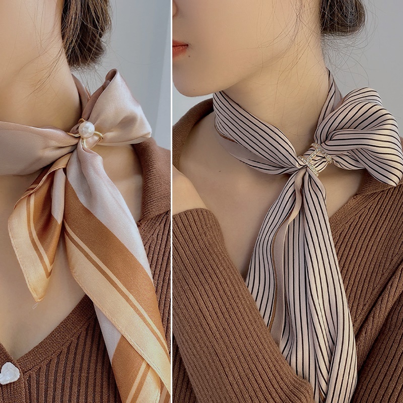 Khuy Cài Khăn Choàng Lụa Cao Cấp Sang Trọng Nhiều Kiểu Thời Trang Hàn Quốc Mới Dành Cho Bạn Nữ