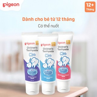 Kem đánh răng trẻ em Pigeon 45g - thành phần từ thực phẩm an toàn cho bé từ 1 tuổi chính hãng