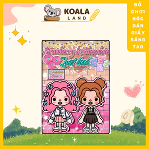 Đồ chơi Búp bê giấy Strawberry vs Chocolate toca toca Quiet Book đồ chơi bóc dán thủ công diy