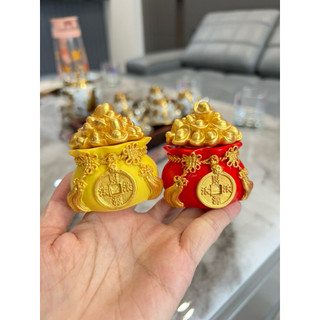 Hũ tài lộc nhỏ túi tiền tài lộc hũ đựng gạo vàng thần tài trang trí vật phẩm phong thuỷ