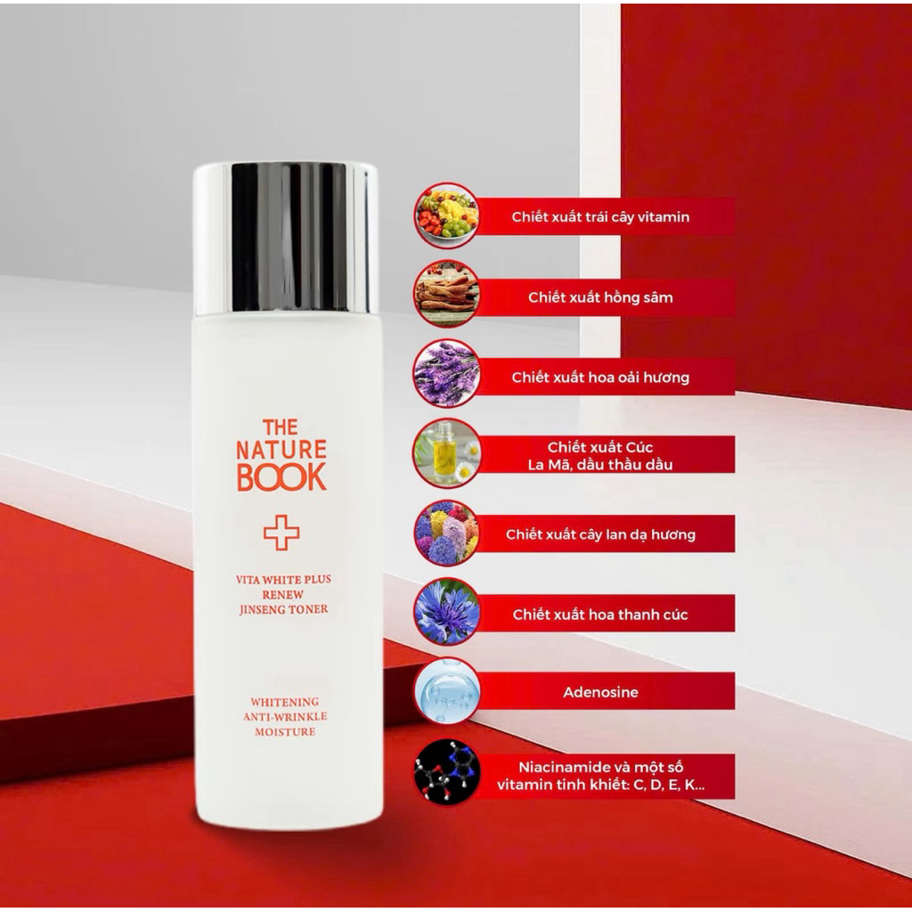 Nước Hoa Hồng Dưỡng Trắng Da The Nature Book Dung Tích 120ml Chính Hãng Hàn Quốc