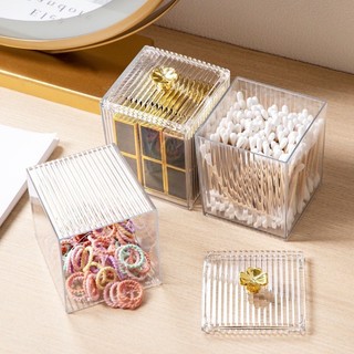 Combo 3 Hộp nhựa Mica đựng tăm bông, bông tẩy trang trong suốt - đa năng, tiện dụng