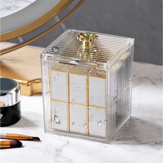 Combo 3 Hộp nhựa Mica đựng tăm bông, bông tẩy trang trong suốt - đa năng, tiện dụng