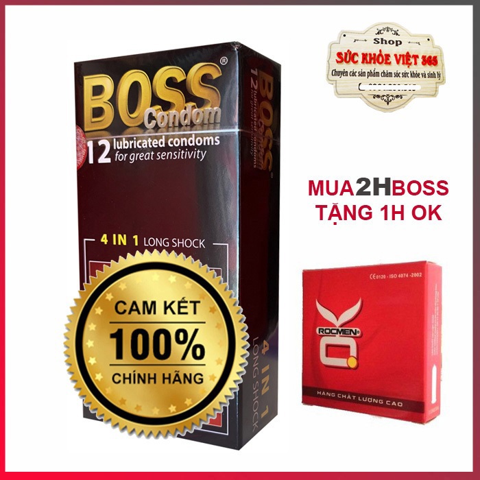 Bao cao su bcs Boss 4 in 1 gân gai kéo dài thời gian hộp 12 cái ...