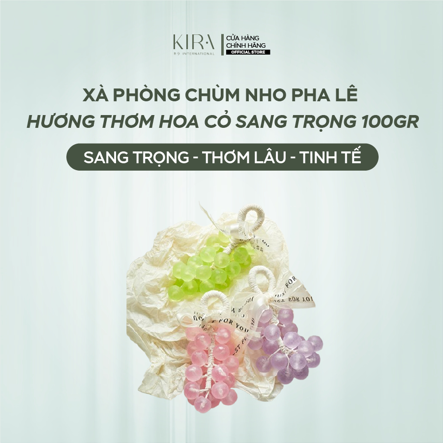 Xà phòng chùm nho pha lê 250g với hương hoa cỏ sang trọng, vừa giúp dưỡng ẩm mềm da, vừa là món quà độc đáo.