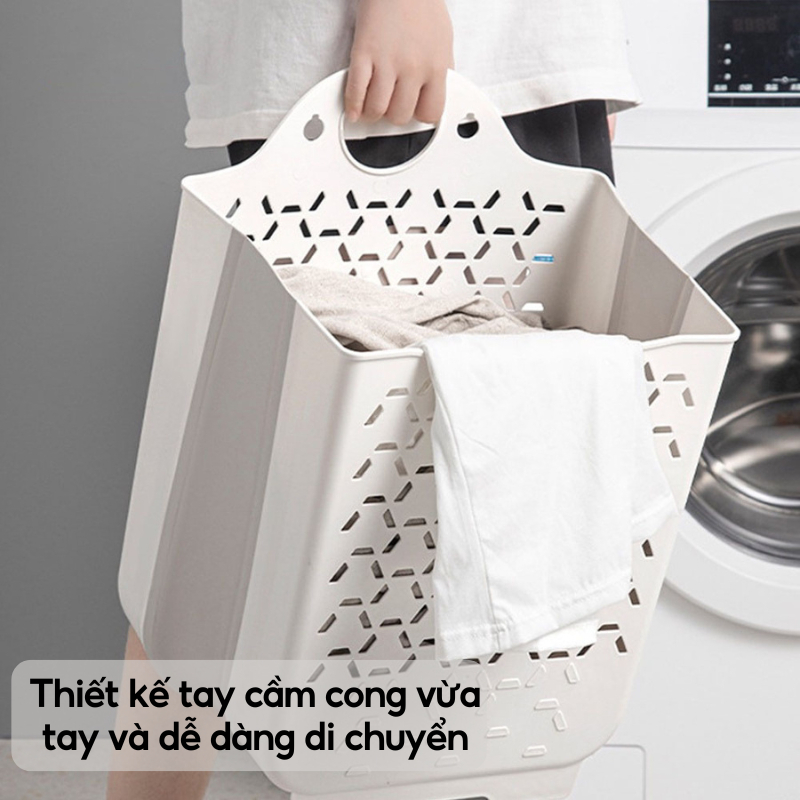 Giỏ đựng đồ DOMI GDD01 – thiết kế treo tường, gấp gọn, chất liệu nhựa dẻo, tặng kèm miếng dán AMIZIN