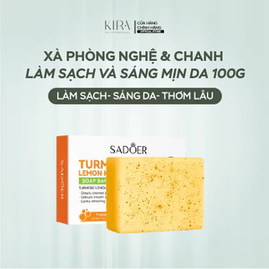 Xà phòng thiên nhiên Nghệ & Chanh 100g giúp làm sạch cơ thể và mang lại làn da sáng mịn, cảm giác sảng khoái.