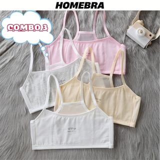 Combo 4 Áo lá bé gái cotton phối lưới thoáng mát Set 4 Áo lót nữ học sinh không mút co giãn tốt A108