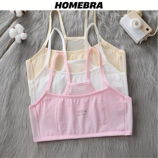 Áo Lá Học Sinh 2 Dây Cotton Mềm - Áo Lót Bé Gái Học Sinh Cotton Phối Lưới Thoáng Khí HOMEBRA A108