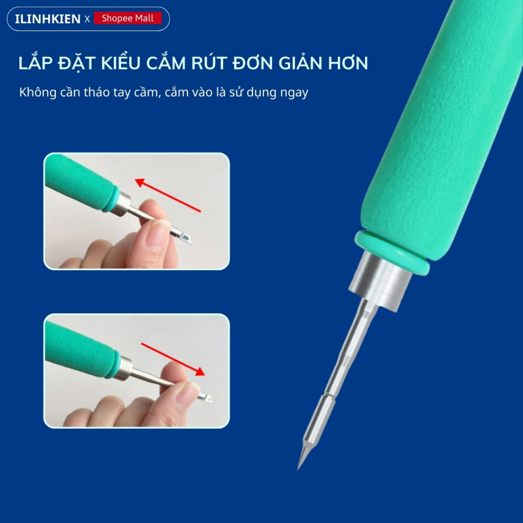 Mũi hàn C210 - C245 Lõi Đồng Tích Hợp Lõi Phát Nhiệt Dẫn Nhiệt Nhanh Độ Bền Cao Cao Cấp ILinhkien