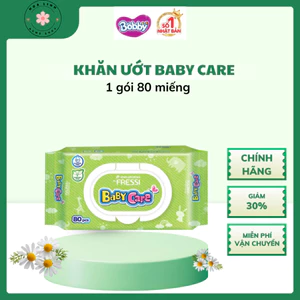 Khăn Ướt Baby Care 80 Tờ An Toàn Cho Da Nhạy Cảm, Thấm Hút Tốt, Không Chứa Cồn & Parabens hl