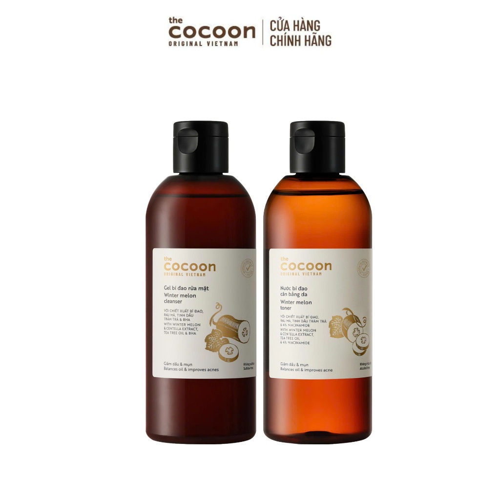 [MUA 2 GIẢM 42%] Combo 1 Gel bí đao rửa mặt Cocoon 310ml + 1 Nước bí đao cần bằng da Cocoon 310ml | BigBuy360 - bigbuy360.vn