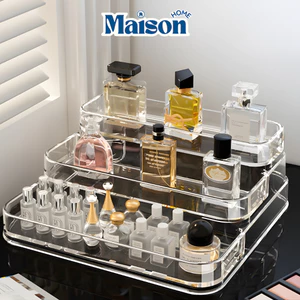 Kệ Mica Trong Suốt 3 Tầng Đựng Nước Hoa, Mỹ Phẩm, Sơn Gel MAISON Giá Decor Bàn Trang Điểm Tiện Dụng