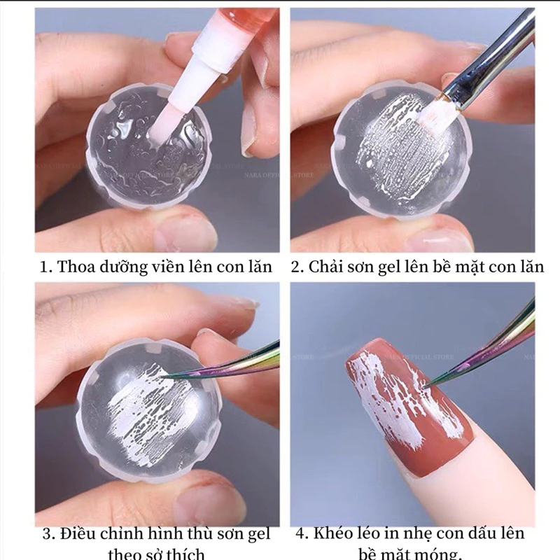 Con Dấu Silicon In Móng Tay, Con Lăn In Nail Chuyên Dụng, In Họa Tiết Sắc Nét, Phù Hợp Nail Salon Và Học Viên