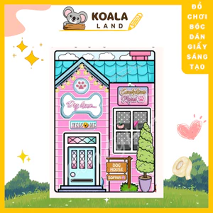 Búp bê giấy đồ chơi thủ công Ngôi nhà Dog House đáng yêu toca boca DIY