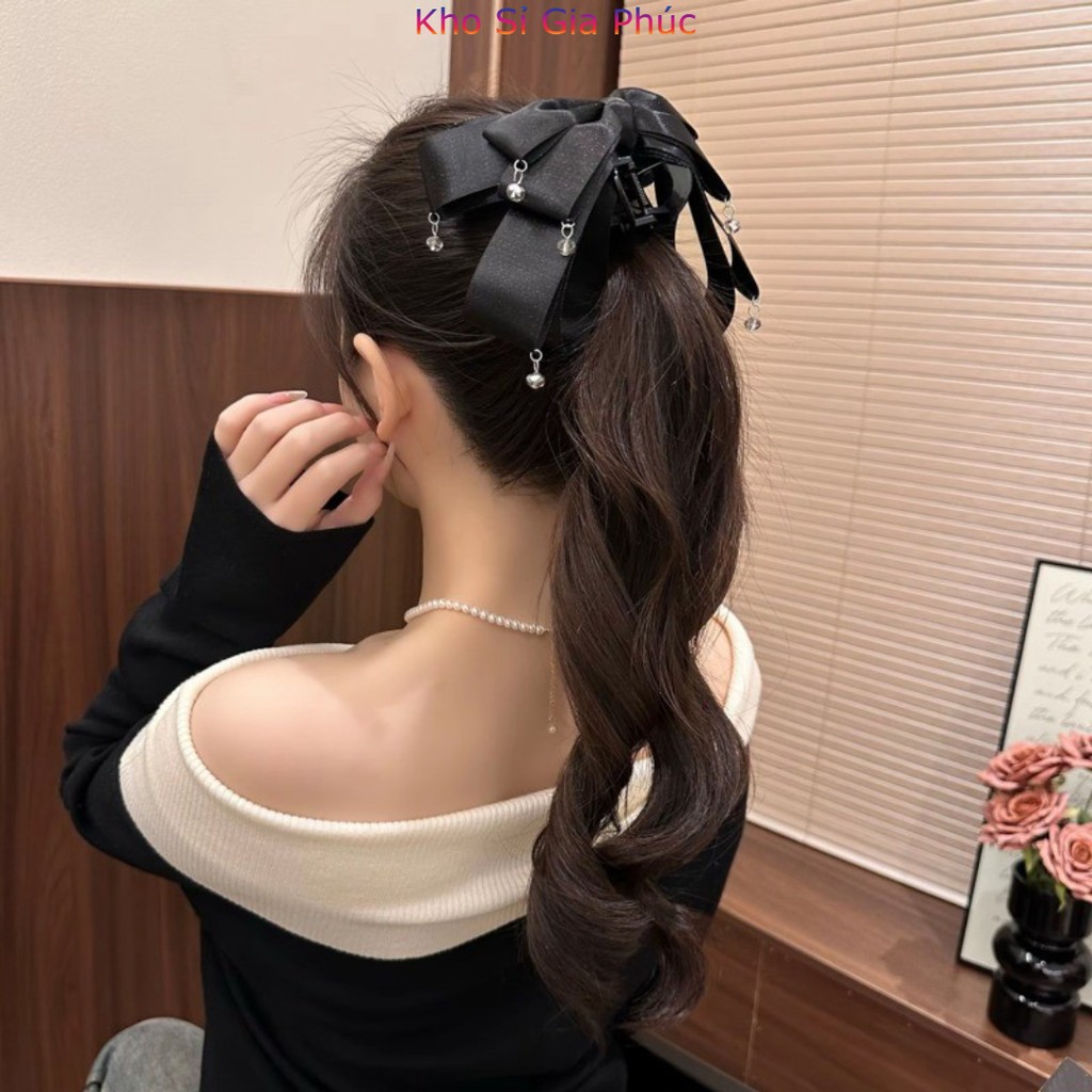 Phụ kiện tóc pha lê hình nơ nhiều lớp mới 2025 dành cho bé gái