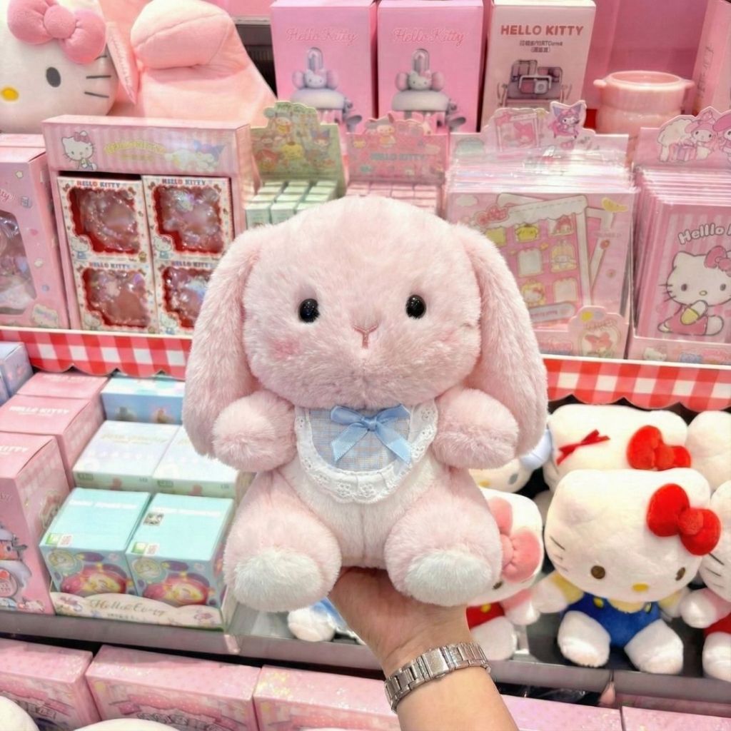 Gấu Bông Hình Thỏ Cừu Voi Cừu Mèo Đeo Yếm Caro Mini Quà Tặng Cho Trẻ Em,Bạn Gái Ngày Sinh Nhật, 8/3