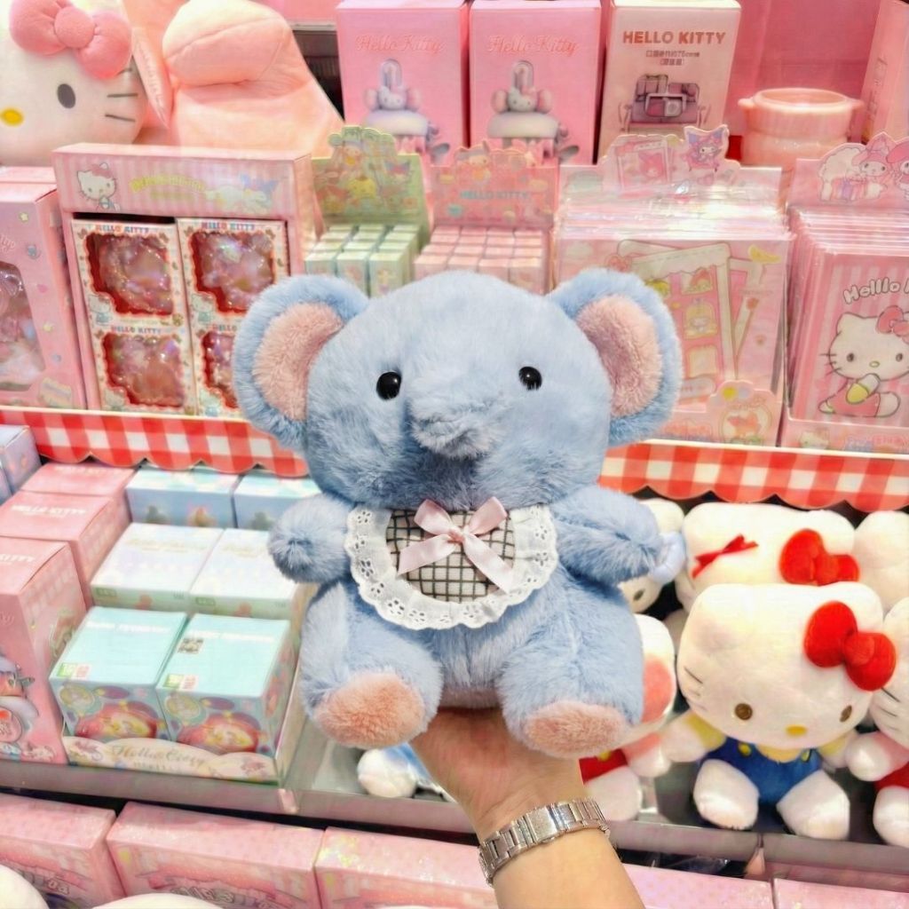 Gấu Bông Hình Thỏ Cừu Voi Cừu Mèo Đeo Yếm Caro Mini Quà Tặng Cho Trẻ Em,Bạn Gái Ngày Sinh Nhật, 8/3