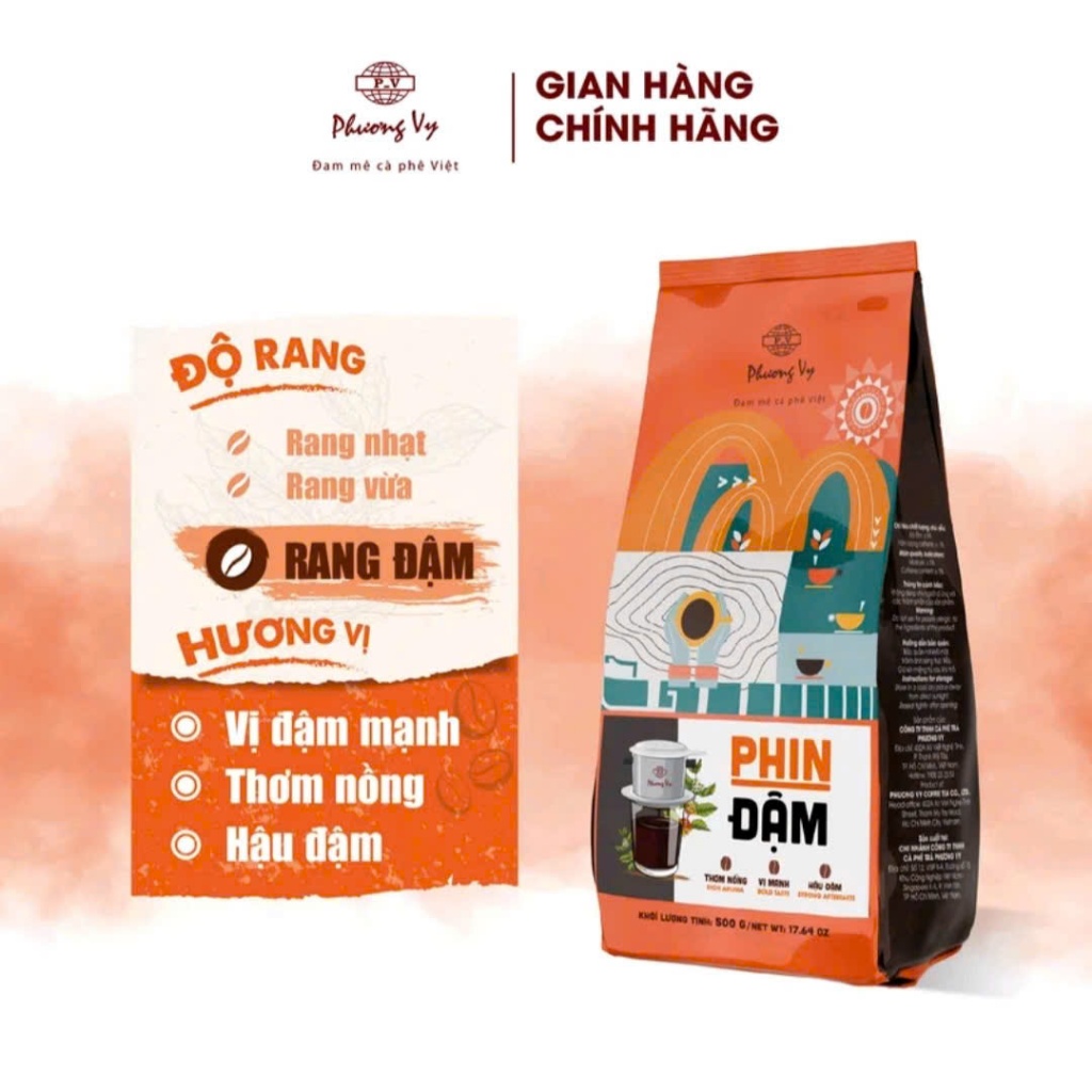 Cà Phê Truyền Thống Passion Coffee 500G, Cafe Vị Đậm mạnh, Thơm Nồng, Hậu Đậm, Phương Vy Coffee