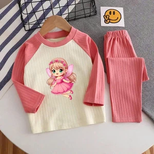 🌸 ĐỒ BỘ BÉ GÁI DÀI TAY GÂN MỀM MỊN – HÌNH DỄ THƯƠNG 🌸 DG370
