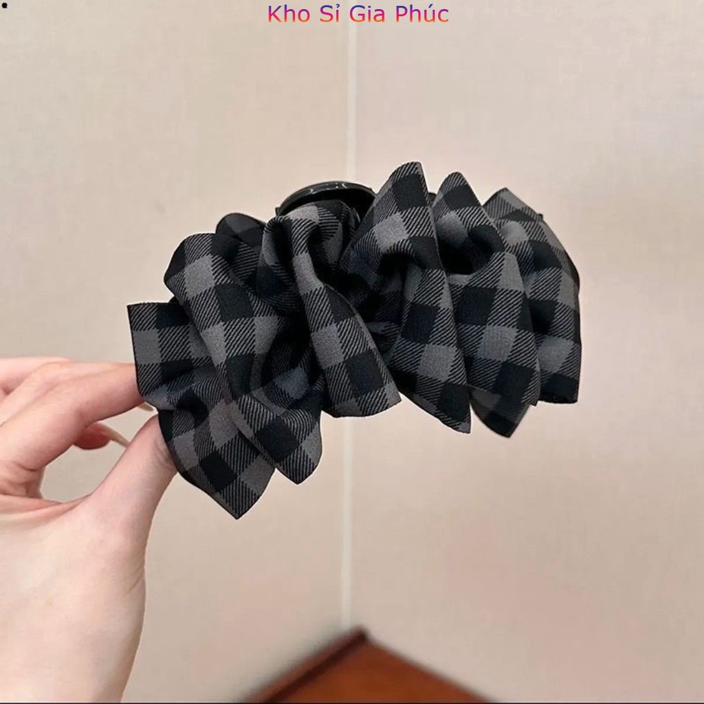 Kẹp Tóc Cá Mập Cho Phụ Nữ Với Thiết Kế Kẻ Sọc Bong Bóng - Sang Trọng Và Đơn Giản