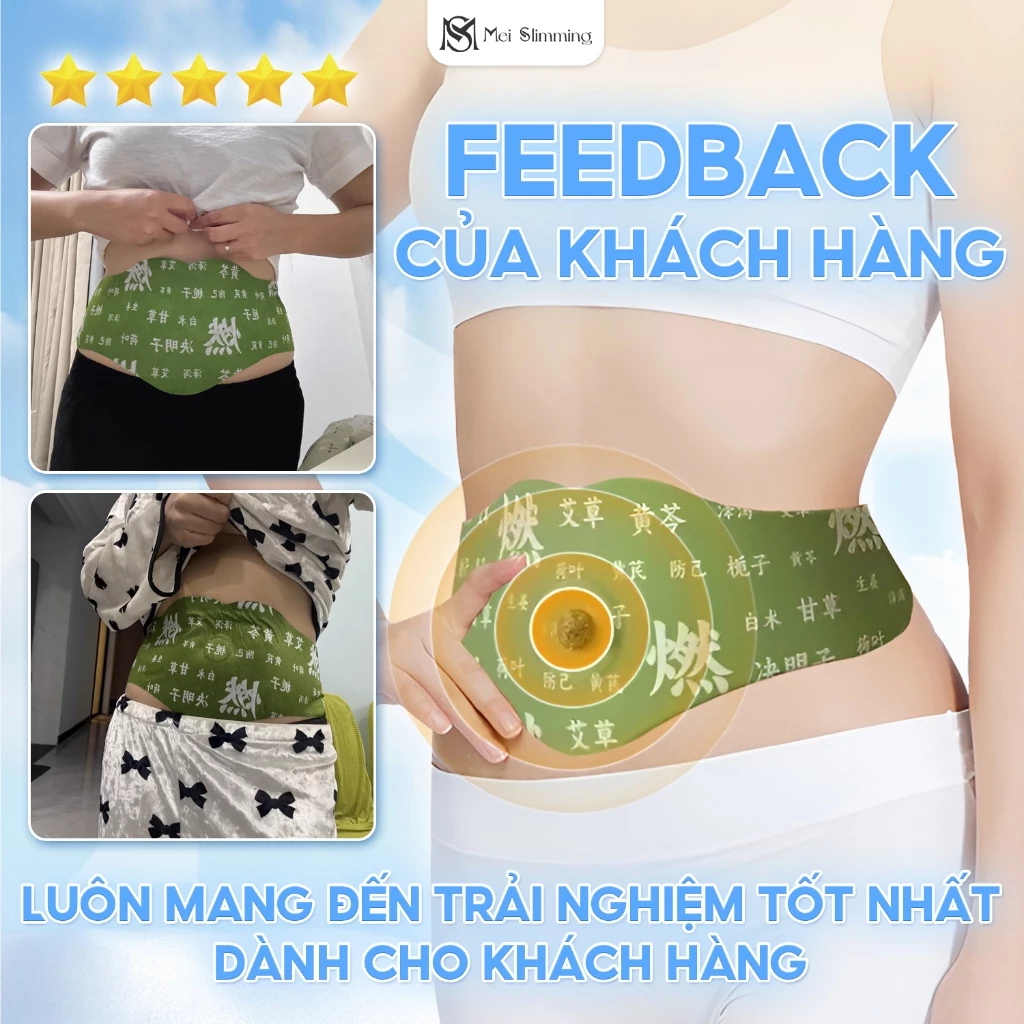 Miếng dán ngải cứu thảo mộc – tiện dụng, nhẹ nhàng, giúp giảm mỡ, giữ ấm và săn vùng bụng.An Toàn Hiệu Quả
