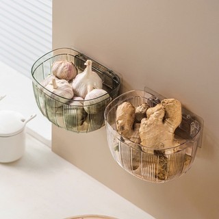 Combo 3 * Mẫu mới * Giỏ nhựa trong suốt treo tường đựng hành tỏi, đựng đồ nhà bếp - đa năng, tiện dụng