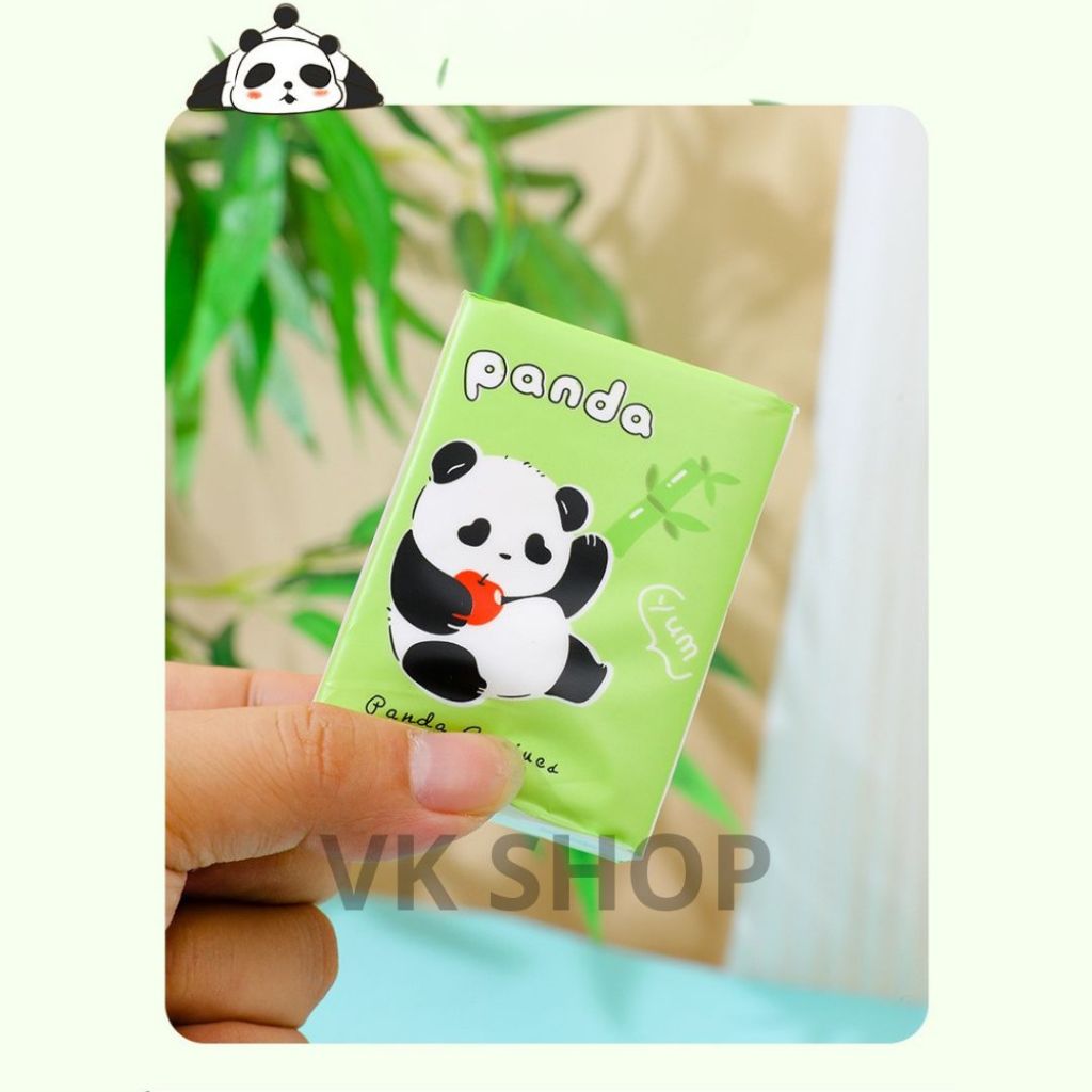 Lốc 9 Bịch Khăn Giấy Mini Panda Cute – Khăn Giấy Bỏ Túi Mềm Mịn, Tiện Mang Theo Khi Đi Du Lịch