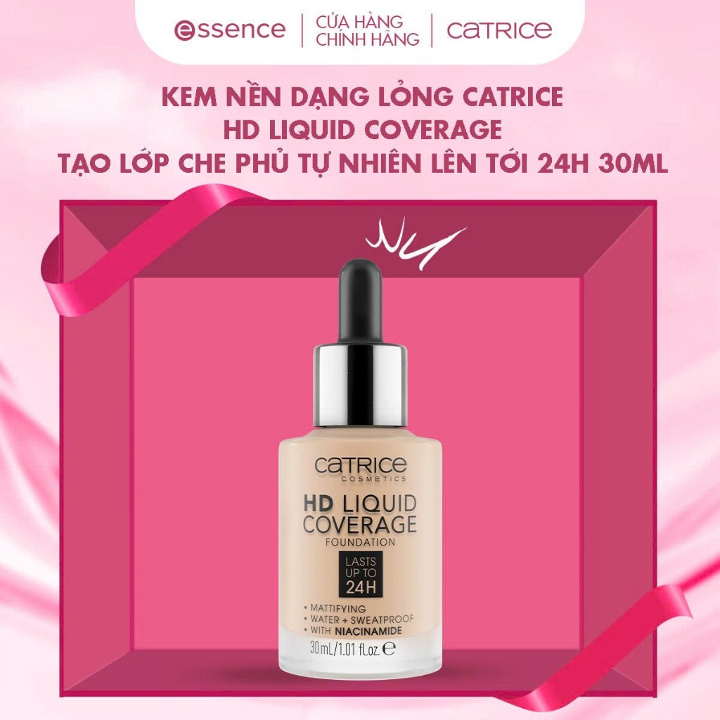 Kem nền dạng lỏng Catrice HD Liquid Coverage tạo lớp che phủ tự nhiên lên tới 24h 30ml