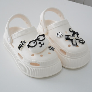 Dép sục nữ đế cao 5cm kèm charm Cún tri thức kiểu sandal quai hậu dễ thương CSM-53 Mita
