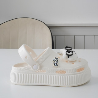 Dép sục nữ đế cao 5cm kèm charm Cún tri thức kiểu sandal quai hậu dễ thương CSM-53 Mita