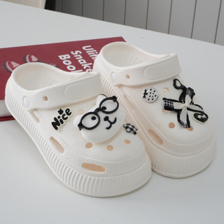 Dép sục nữ đế cao 5cm kèm charm Cún tri thức kiểu sandal quai hậu dễ thương CSM-53 Mita