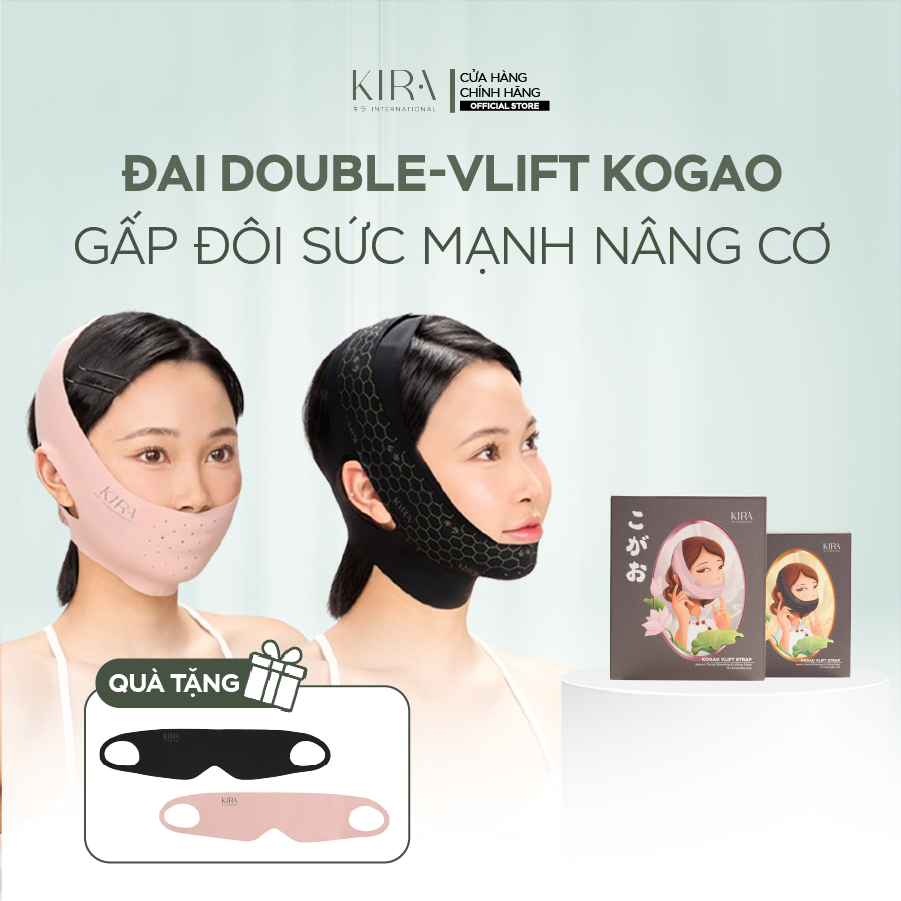 Đai nâng cơ mặt Kira Double-VLift Kogao thon gọn mặt, giảm nọng cằm công nghệ hồng ngoại xa Nhật Bản