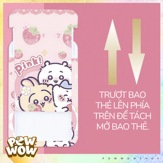 Bao Đựng Thẻ Nhân Viên Nhựa Cứng ABS Hình Chiikawa Hachiware Biểu Cảm Vui Nhộn Hồng Xanh Blue Pink Cute Nắp Trượt