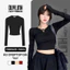 Áo croptop cổ tròn tay dài nữ ôm dáng chất borip cotton co giãn DUYLINH DL25TD