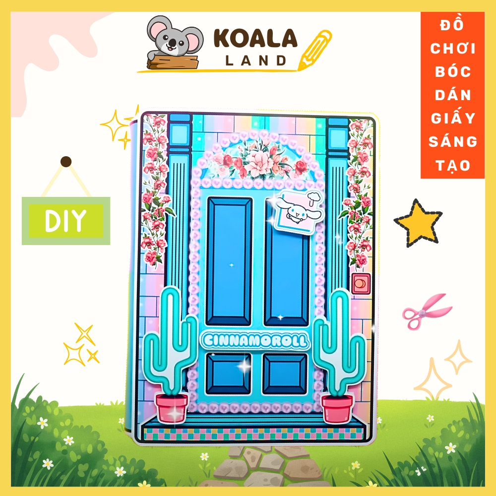 Cuốn Sách Toca Boca Cinnamon Dog yên tĩnh ngôi nhà búp bê đồ chơi thủ công ngôi nhà giấy