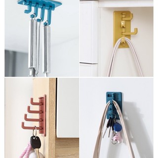 Combo 3 Móc treo đồ dán tường 4 chấu xoay 180 độ - đa năng, tiện dụng