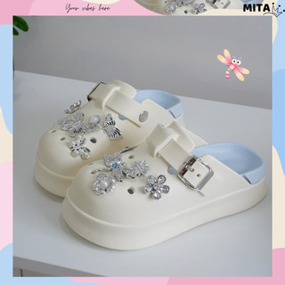 Dép suc nữ đế cao 5cm kèm charm Chuồn chuồn SR V2 kiểu sandal dễ thương năng động CSM-56 Mita