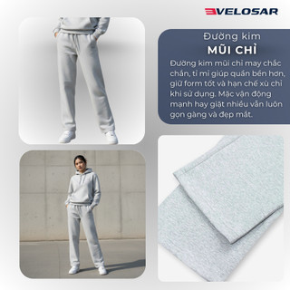Quần Nỉ Unisex VELOSAR LPA-60001 – Form Rộng Basic, Chống Nhăn, Dễ Phối Đồ