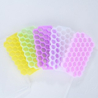 Combo 3 [Mẫu mới] Khay đá tổ ong silicon 37 ô có nắp đậy - kháng khuẩn, chống mùi