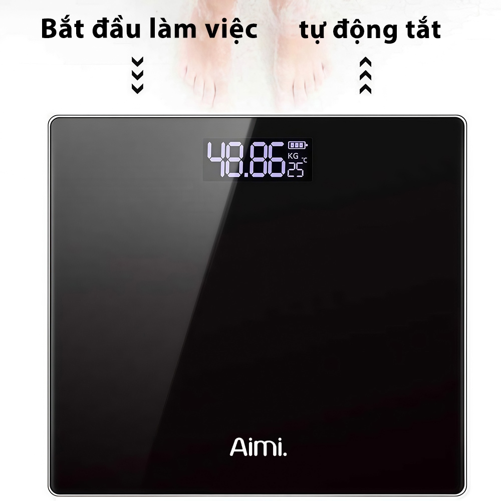 Cân Điện Tử Sức Khỏe Deli Chịu Tải 180kg Màn Hình LED Mặt Kính Cường Lực