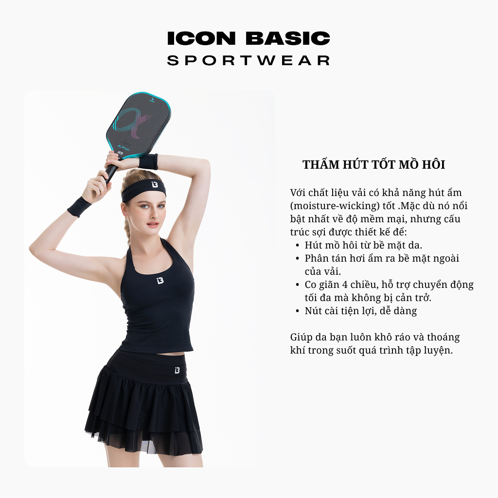 HALTER TOP Áo hở lưng nút gài cổ thể thao - ICON BASIC Sportwear