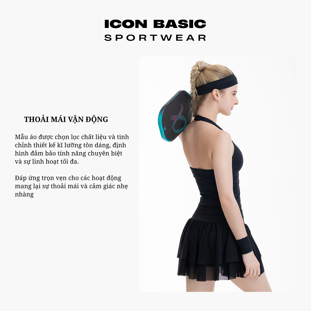 HALTER TOP Áo hở lưng nút gài cổ thể thao - ICON BASIC Sportwear